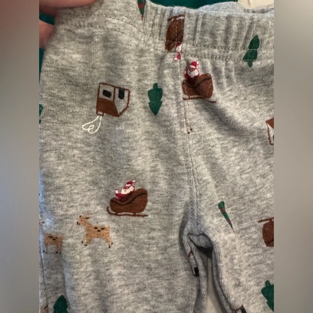Carters - 3M - Festive Green and Gray Baby Outfit